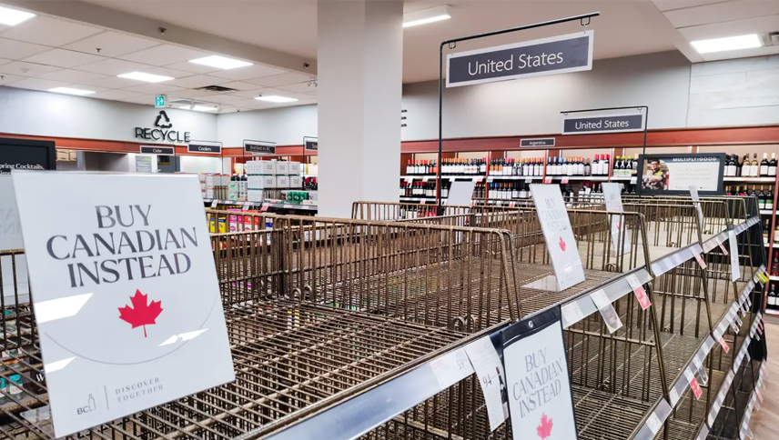 Some Canadian stores are labeling US goods with a T for ‘tariffs’ — and buyers are snapping up alternatives